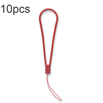 10pcs  Silicone Woven Pattern  Cell Phone Lanyard Anti-loss Hand Rope(Tea Red) - Lanyards & Wrist Straps by buy2fix | Online Shopping UK | buy2fix