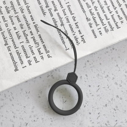 10pcs Gemstone  Finger Ring Silicone Cell Phone Lanyard U Disk Rope(Black) - Lanyards & Wrist Straps by buy2fix | Online Shopping UK | buy2fix