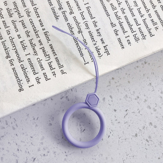 10pcs Gemstone  Finger Ring Silicone Cell Phone Lanyard U Disk Rope(Lilac Violet) - Lanyards & Wrist Straps by buy2fix | Online Shopping UK | buy2fix