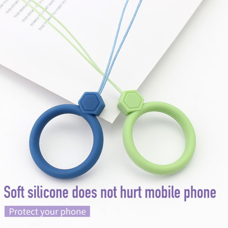 10pcs Gemstone  Finger Ring Silicone Cell Phone Lanyard U Disk Rope(Lavender Gray) - Lanyards & Wrist Straps by buy2fix | Online Shopping UK | buy2fix