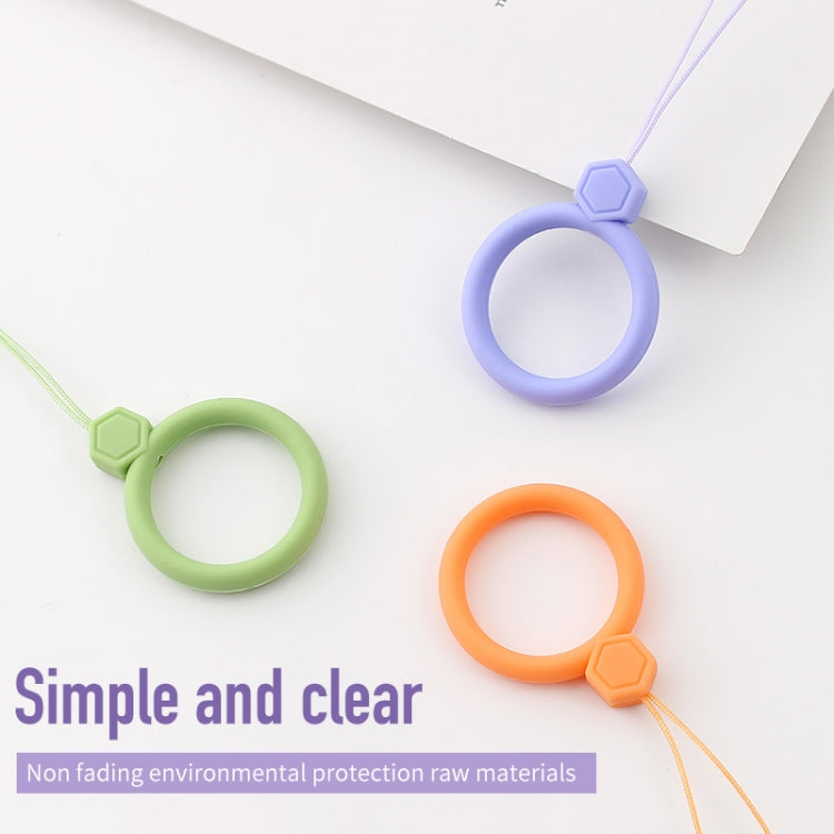 10pcs Gemstone  Finger Ring Silicone Cell Phone Lanyard U Disk Rope(Midnight Blue) - Lanyards & Wrist Straps by buy2fix | Online Shopping UK | buy2fix