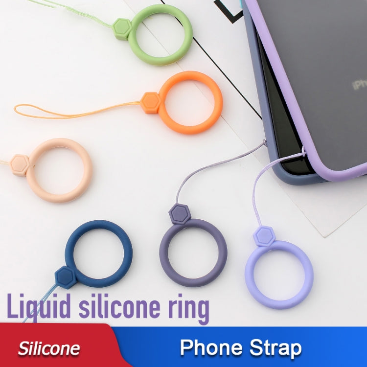 10pcs Gemstone  Finger Ring Silicone Cell Phone Lanyard U Disk Rope(Lavender Gray) - Lanyards & Wrist Straps by buy2fix | Online Shopping UK | buy2fix
