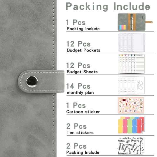 H666 A6 Loose-leaf Binder Cash Budget Handbook Vintage PU Leather Notebook with Window(Amber Brown) by buy2fix