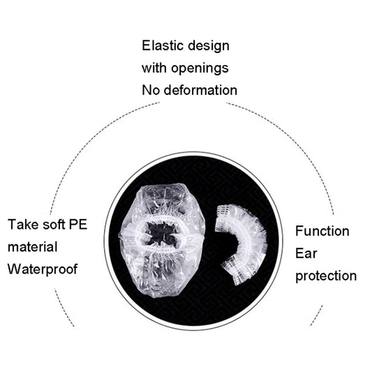 100pcs /Pack Ears Disposable Waterproof Earmuffs Hair Dyeing Bathing Beauty Waterproof Earmuffs(White) by buy2fix