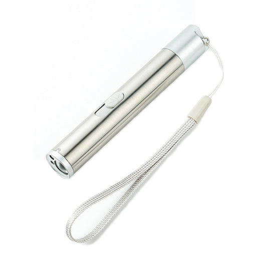 3 in 1 USB Rechargeable Flashlight Infrared Laser Pen Currency Detector Lamp(Silver) by buy2fix