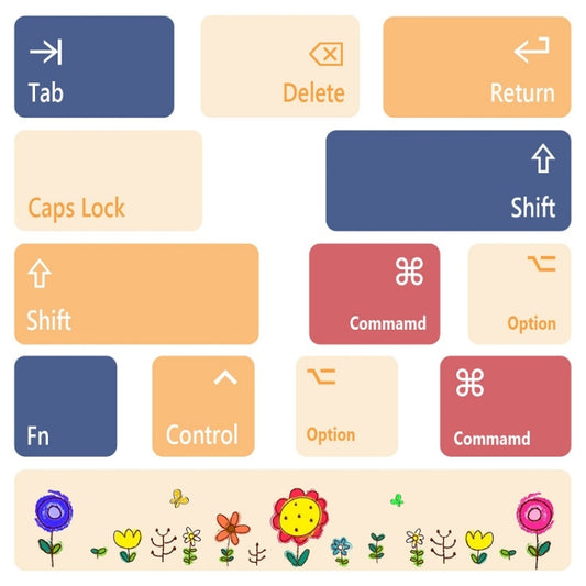 for Macbook Air 13.3 inch 5pcs Laptop Keyboard PVC Sticker(Flower) by buy2fix