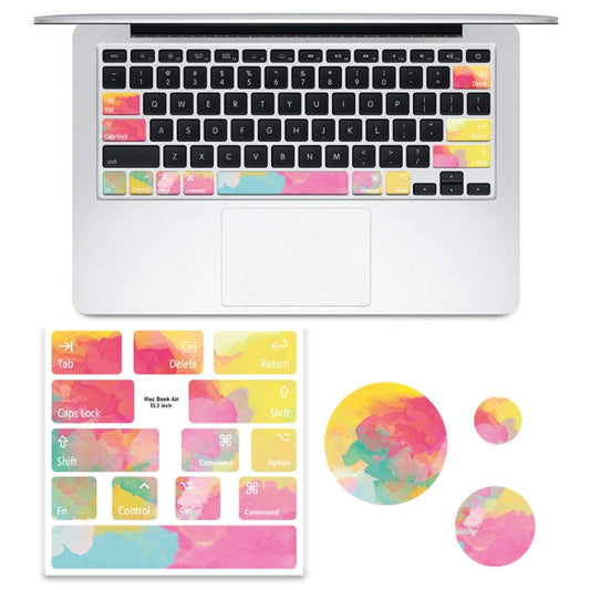 for Macbook Air 13.3 inch 5pcs Laptop Keyboard PVC Sticker(Pink Colorful) - Keyboard Protector by buy2fix | Online Shopping UK | buy2fix