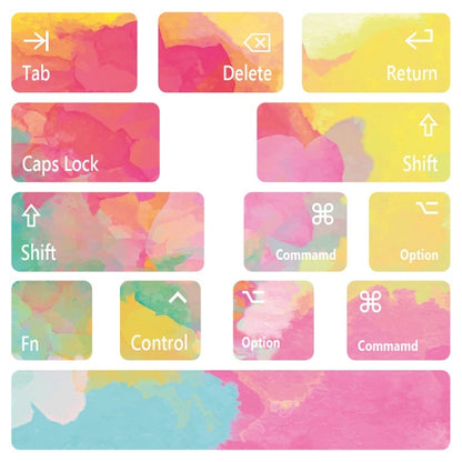 for Macbook Air 13.3 inch 5pcs Laptop Keyboard PVC Sticker(Pink Colorful) - Keyboard Protector by buy2fix | Online Shopping UK | buy2fix