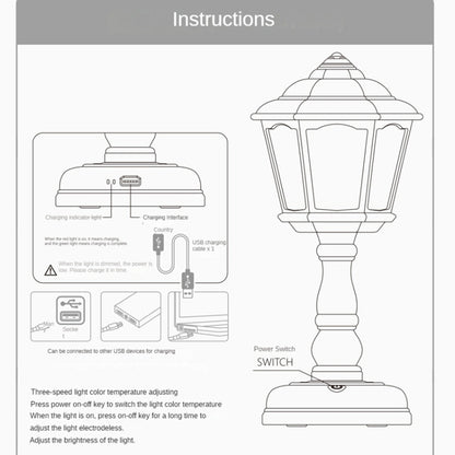 GIVELONG Retro Table Lamp USB Charging Small Night Light, Style: 321-4 Green - Bedside Light by GIVELONG | Online Shopping UK | buy2fix