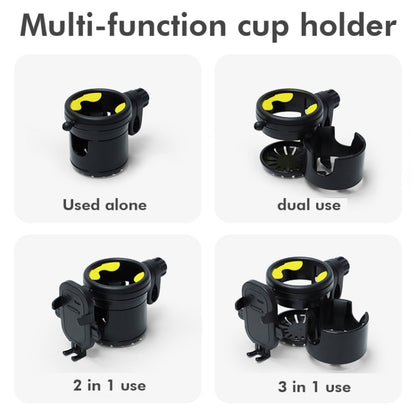 3 IN 1 Universal Baby Stroller Mobile Phone Cup Holder Motorcycle Water Cup Holder(Black) - Strollers Accessories by buy2fix | Online Shopping UK | buy2fix