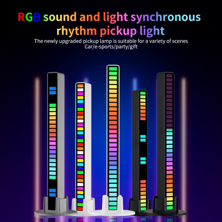 RGB Sound-controlled Rhythmic Response Lights Music Ambient LED Pick-up Lights Charging(32 Lights Black) - Novelty Lighting by buy2fix | Online Shopping UK | buy2fix