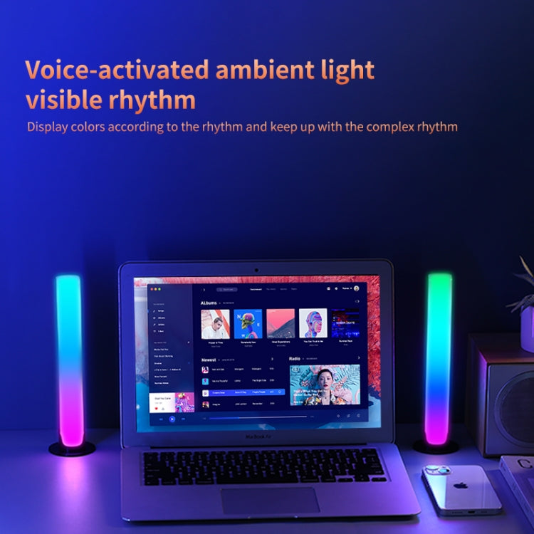 RGB Sound-controlled Rhythmic Response Lights Music Ambient LED Pick-up Lights Charging(Upgrade Black) - Novelty Lighting by buy2fix | Online Shopping UK | buy2fix