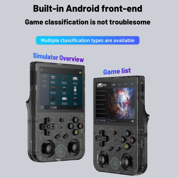 ANBERNIC RG353V  3.5 Inch Wireless Game Box Android 11 Linux OS Handheld Game Console  16G Without Game(Transparent Black) - Pocket Console by ANBERNIC | Online Shopping UK | buy2fix