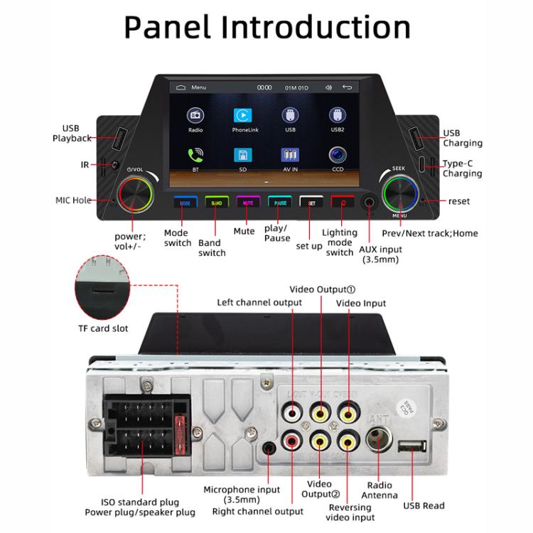 4.7 inch AUTO/CarPlay Navigation Bluetooth FM Radio Car MP5 Marquee(161W) - Car MP3 & MP4 & MP5 by buy2fix | Online Shopping UK | buy2fix