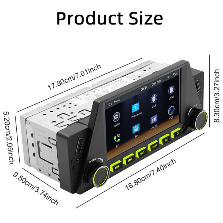 4.7 inch AUTO/CarPlay Navigation Bluetooth FM Radio Car MP5(161C) - Car MP3 & MP4 & MP5 by buy2fix | Online Shopping UK | buy2fix