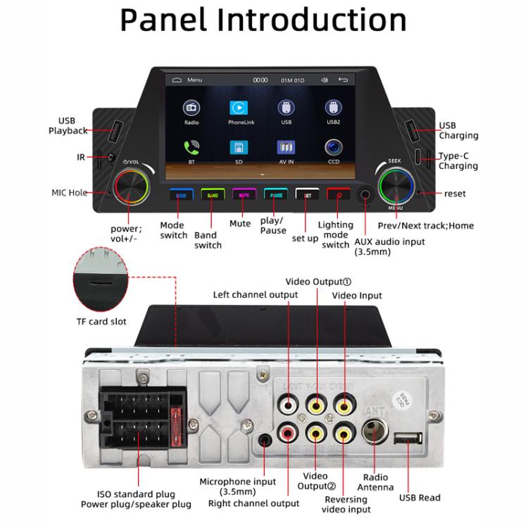 4.7 inch AUTO/CarPlay Navigation Bluetooth FM Radio Car MP5(161C) - Car MP3 & MP4 & MP5 by buy2fix | Online Shopping UK | buy2fix