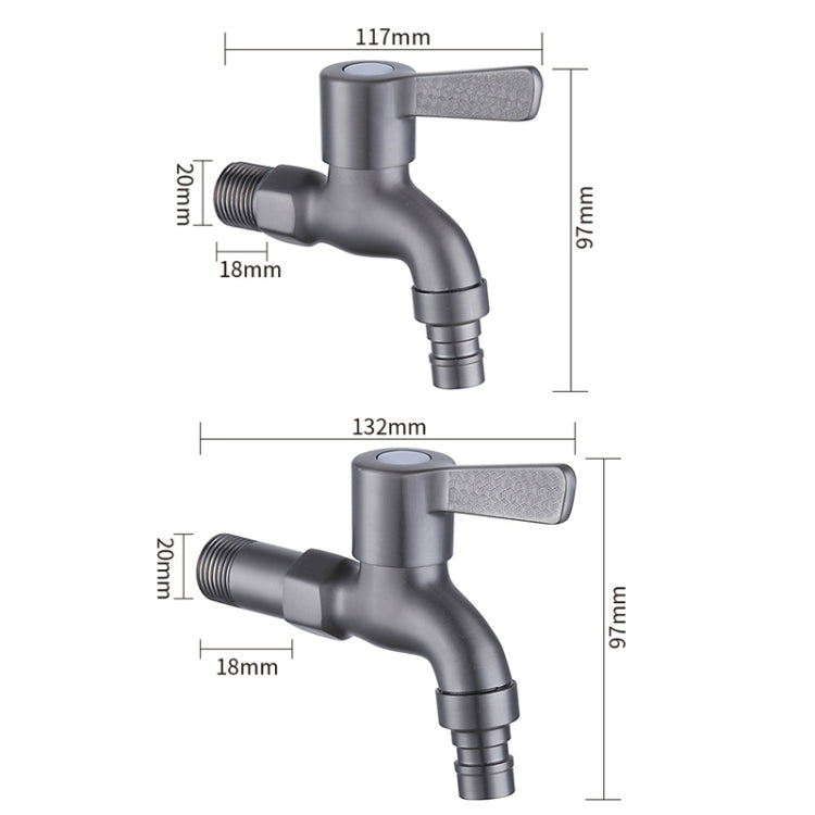 Bathroom Toilet Stainless Steel Bib Tap Wall Mounted Washing Machine Water Tap ,Spec: Short Type - Faucets & Accessories by buy2fix | Online Shopping UK | buy2fix