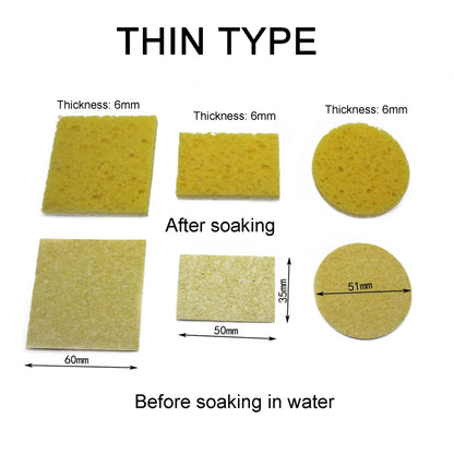 10pcs Soldering Iron Tin Remover Cleaning Cotton Wood Pulp Sponge,Spec: Thin Square 6x6cm - Others by buy2fix | Online Shopping UK | buy2fix