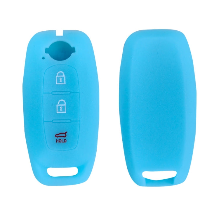 For 2023 Nissan Altima 2pcs Three-Button Key Silicone Protective Case(Luminous Blue) by buy2fix