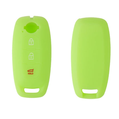 For 2023 Nissan Altima 2pcs Three-Button Key Silicone Protective Case(Luminous Green) by buy2fix