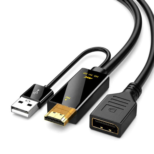H146 25cm 4K 60Hz HDMI To DP Adapter With Power Supply HD Converter