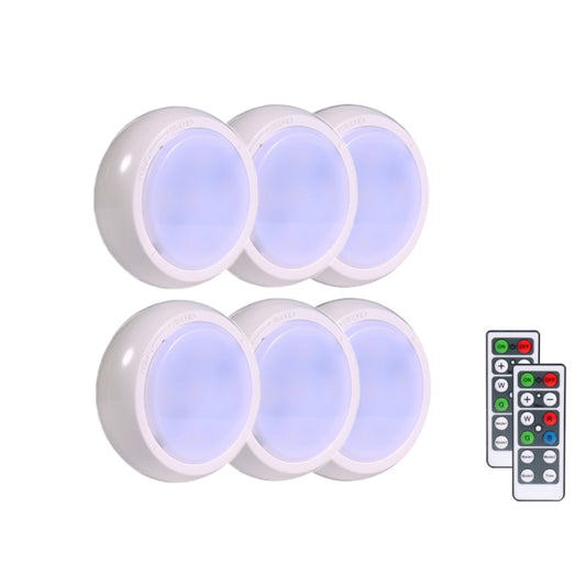 Ambience Pat Light Bedside Eye Protection Night Light, Color: White Light Battery(6pcs With 2 Remote Control) - Novelty Lighting by buy2fix | Online Shopping UK | buy2fix