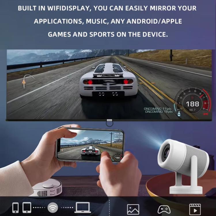 J1 1280 X 720P Projector WiFi 6 Android 11 System Supports Mirroring Screen EU Plug - LED Projector by buy2fix | Online Shopping UK | buy2fix