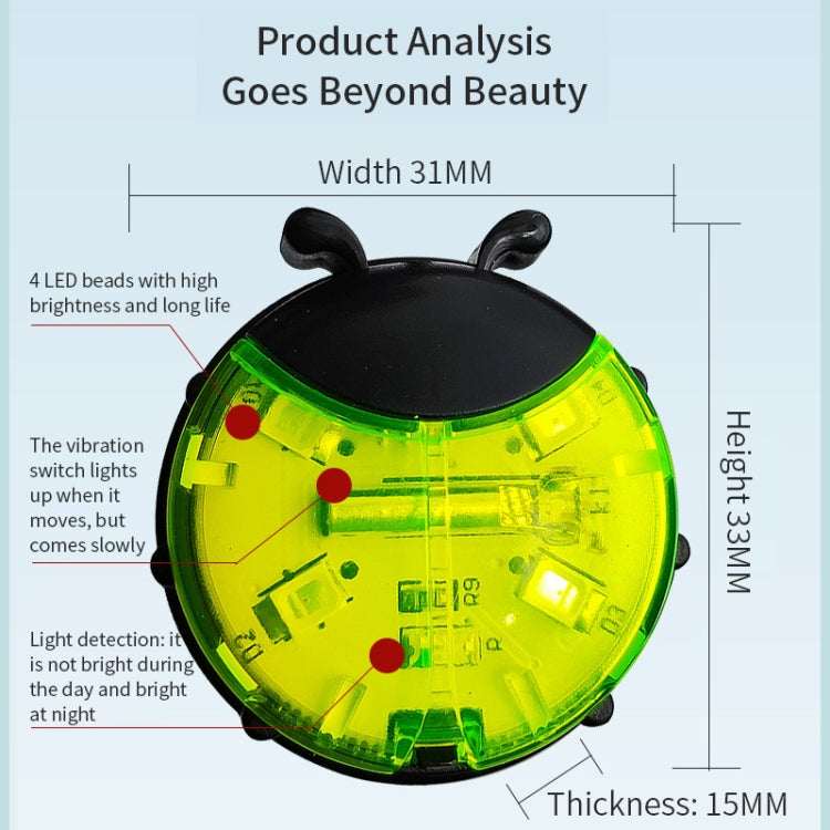 Ladybug Wheel Light Children Balance Bike Bicycle Hub Light, Color: Smart Green by buy2fix