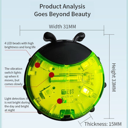 Ladybug Wheel Light Children Balance Bike Bicycle Hub Light, Color: Smart Green by buy2fix