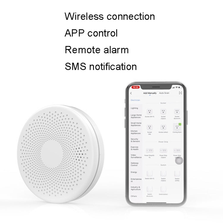 RH-WS11-W WiFi 2 In 1 Smoke Alarm Carbon Monoxide Composite Smoke Sensor - Smoke Gas Detector by buy2fix | Online Shopping UK | buy2fix