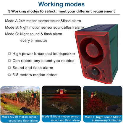 N911N Solar Alarm Infrared Sensor Sound And Light Blast Warning Light Animal Repeller(English Version) by buy2fix