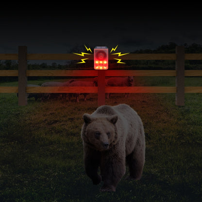 N911N Solar Alarm Infrared Sensor Sound And Light Blast Warning Light Animal Repeller(English Version) by buy2fix