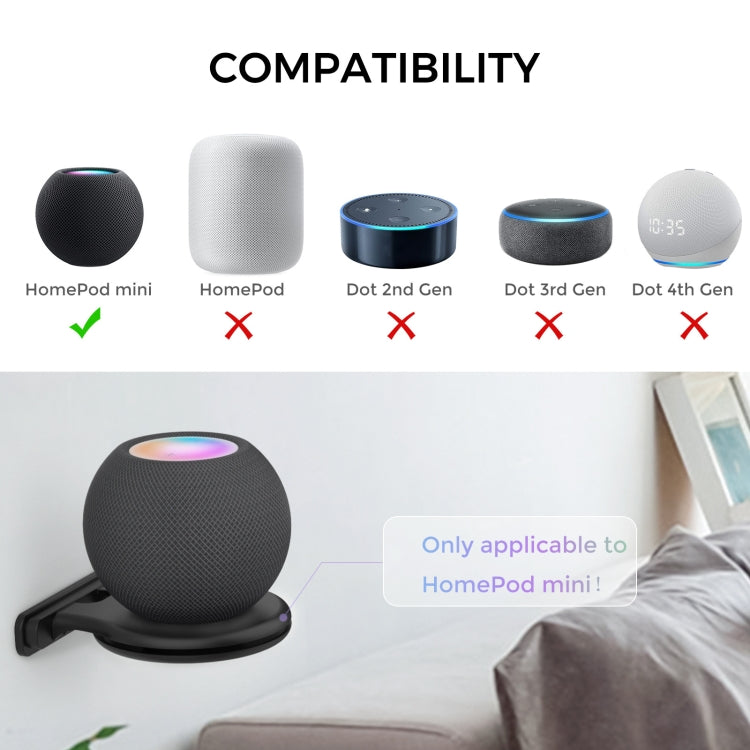 For Apple HomePod Mini AhaStyle PT149 Smart Speaker Stand(Black) - Speaker Bracket by AhaStyle | Online Shopping UK | buy2fix