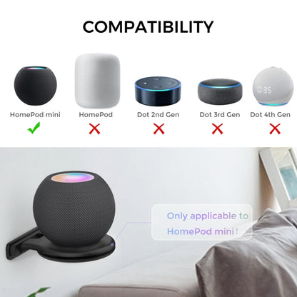 For Apple HomePod Mini AhaStyle PT149 Smart Speaker Stand(Black) - Speaker Bracket by AhaStyle | Online Shopping UK | buy2fix