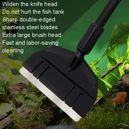 73cm 3 Section+2 Blades Fish Tank Algae Scraper Widen Aquarium Long Handle Scraper(Black) - Cleaning Tools by buy2fix | Online Shopping UK | buy2fix