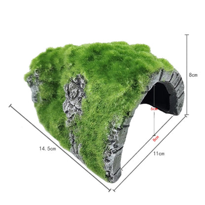 ZR7662 Flocked Caple Box Turtle Hiding Nest Moss Cave Turtle Cave Sunbed - Reptile Supplies by buy2fix | Online Shopping UK | buy2fix