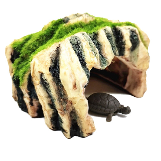GT46 Flocked Caple Box Turtle Hiding Nest Moss Cave Turtle Cave Sunbed - Reptile Supplies by buy2fix | Online Shopping UK | buy2fix