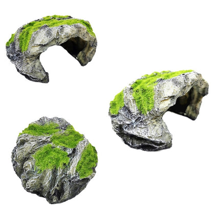 GT47 Flocked Caple Box Turtle Hiding Nest Moss Cave Turtle Cave Sunbed - Reptile Supplies by buy2fix | Online Shopping UK | buy2fix