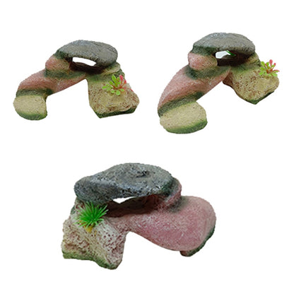 GT001 Resin Turtle Sunbed Climbing Table Stump Hideaway House Sunback Table - Reptile Supplies by buy2fix | Online Shopping UK | buy2fix