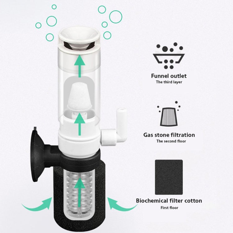 MB-201 Small Fish Tank Aquarium Mini Pneumatic Filter Oxygenator - Air Pumps by buy2fix | Online Shopping UK | buy2fix