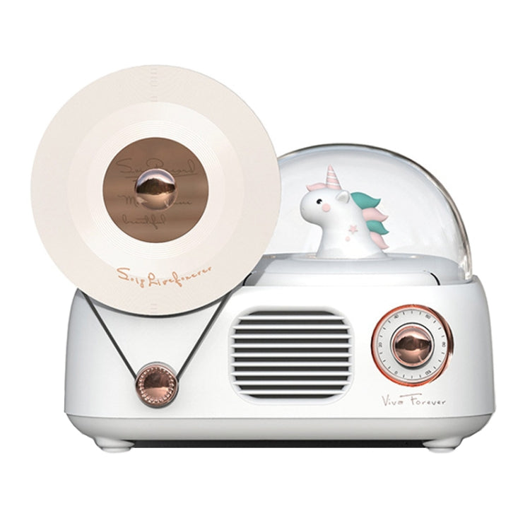 Y02 Retro Vinyl Record Player Wireless Bluetooth Speaker Ambient Light Aromatherapy Bluetooth Audio(White) - Desktop Speaker by buy2fix | Online Shopping UK | buy2fix