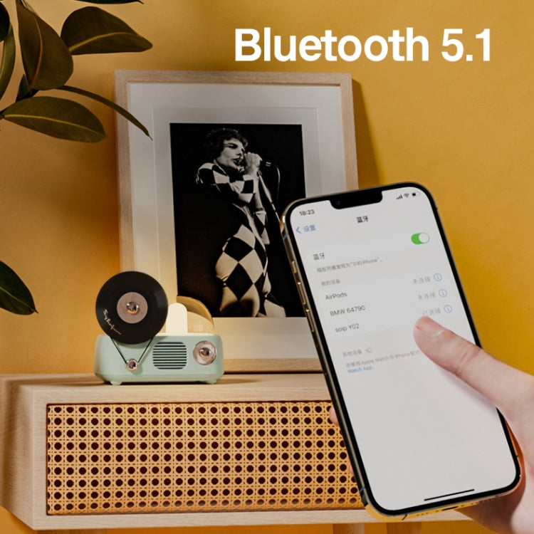 Y02 Retro Vinyl Record Player Wireless Bluetooth Speaker Ambient Light Aromatherapy Bluetooth Audio(Blue) - Desktop Speaker by buy2fix | Online Shopping UK | buy2fix
