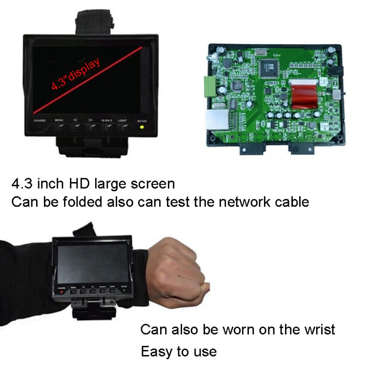 JSK-4300B 4.3 inch Handheld 12V Output Network Cable Monitoring Tester(With US Plug Power Adapter) by buy2fix
