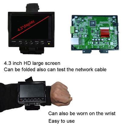 JSK-4300B 4.3 inch Handheld 12V Output Network Cable Monitoring Tester(With US Plug Power Adapter) by buy2fix