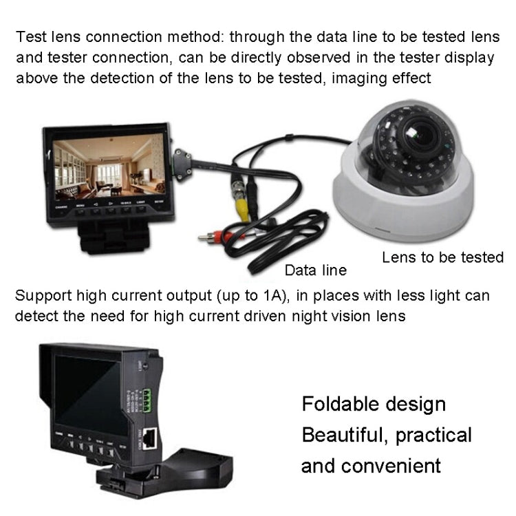JSK-4300B 4.3 inch Handheld 12V Output Network Cable Monitoring Tester(With UK Plug Power Adapter) by buy2fix