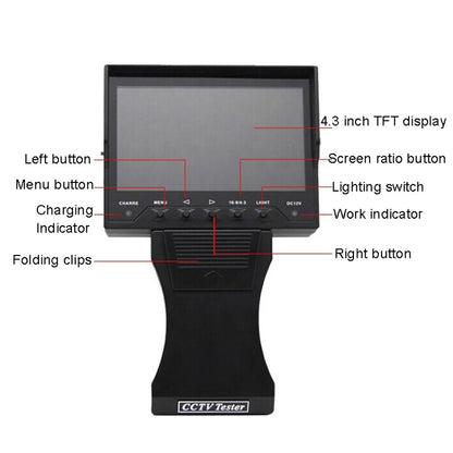 JSK-4300B 4.3 inch Handheld 12V Output Network Cable Monitoring Tester(With US Plug Power Adapter) by buy2fix