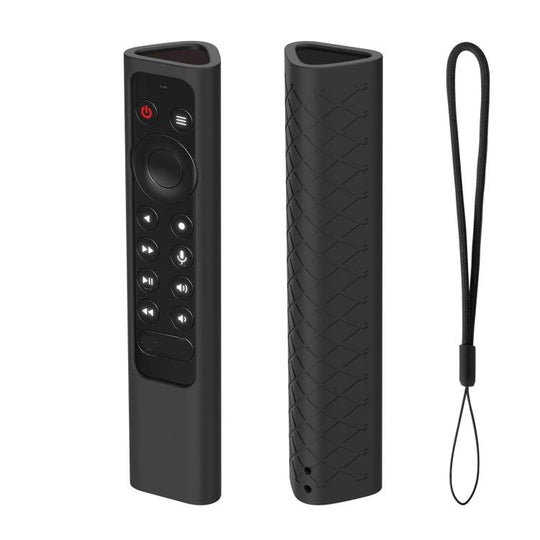 For NVIDIA Shield TV Pro 4K HDR Remote Control Silicone Case With Lanyard(Black)
