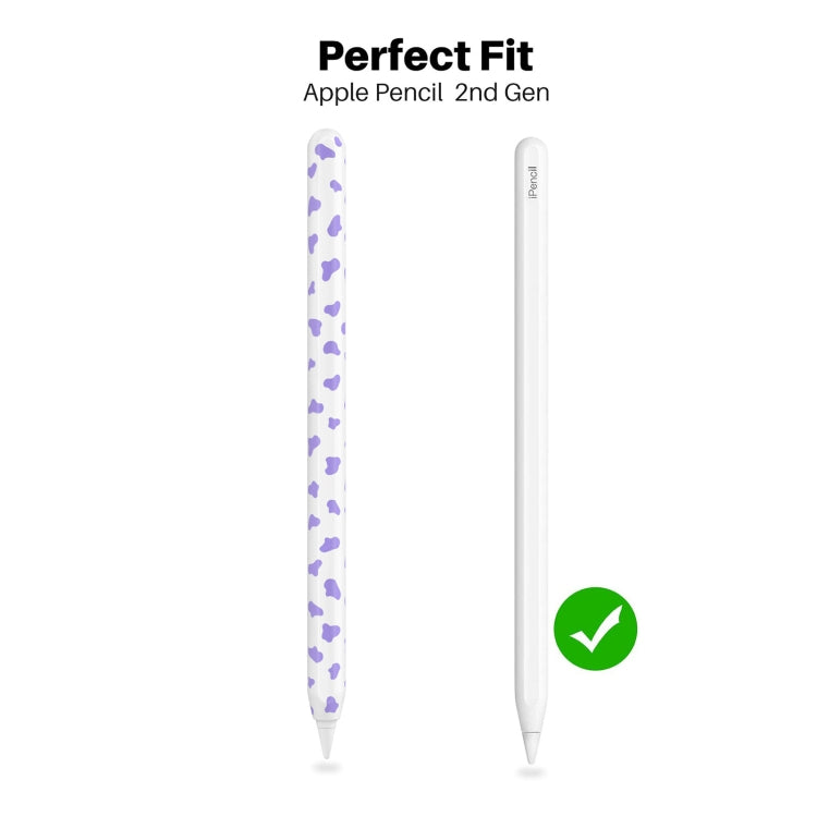 For Apple Pencil 2 AhaStyle PT65CW Silicone Pen Case Milk Cow Patterned Stylus Case(Blue) - Pencil Accessories by AhaStyle | Online Shopping UK | buy2fix