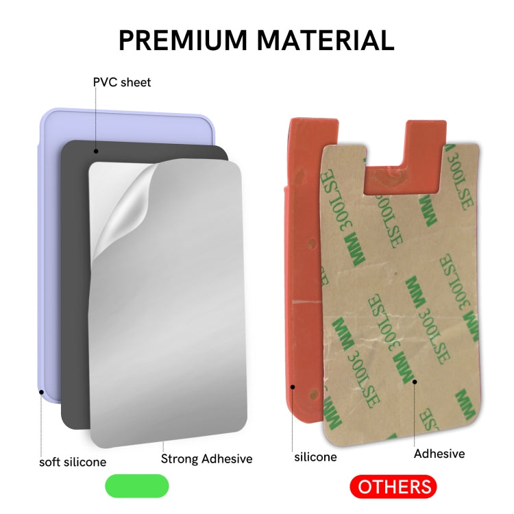 AhaStyle PT169 Mobile Phone Silicone Back Card Case Bus Card Bank Card Convenient Organizer(Pink) - Adhesive Card Holders by AhaStyle | Online Shopping UK | buy2fix