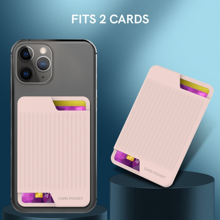 AhaStyle PT169 Mobile Phone Silicone Back Card Case Bus Card Bank Card Convenient Organizer(Pink) - Adhesive Card Holders by AhaStyle | Online Shopping UK | buy2fix
